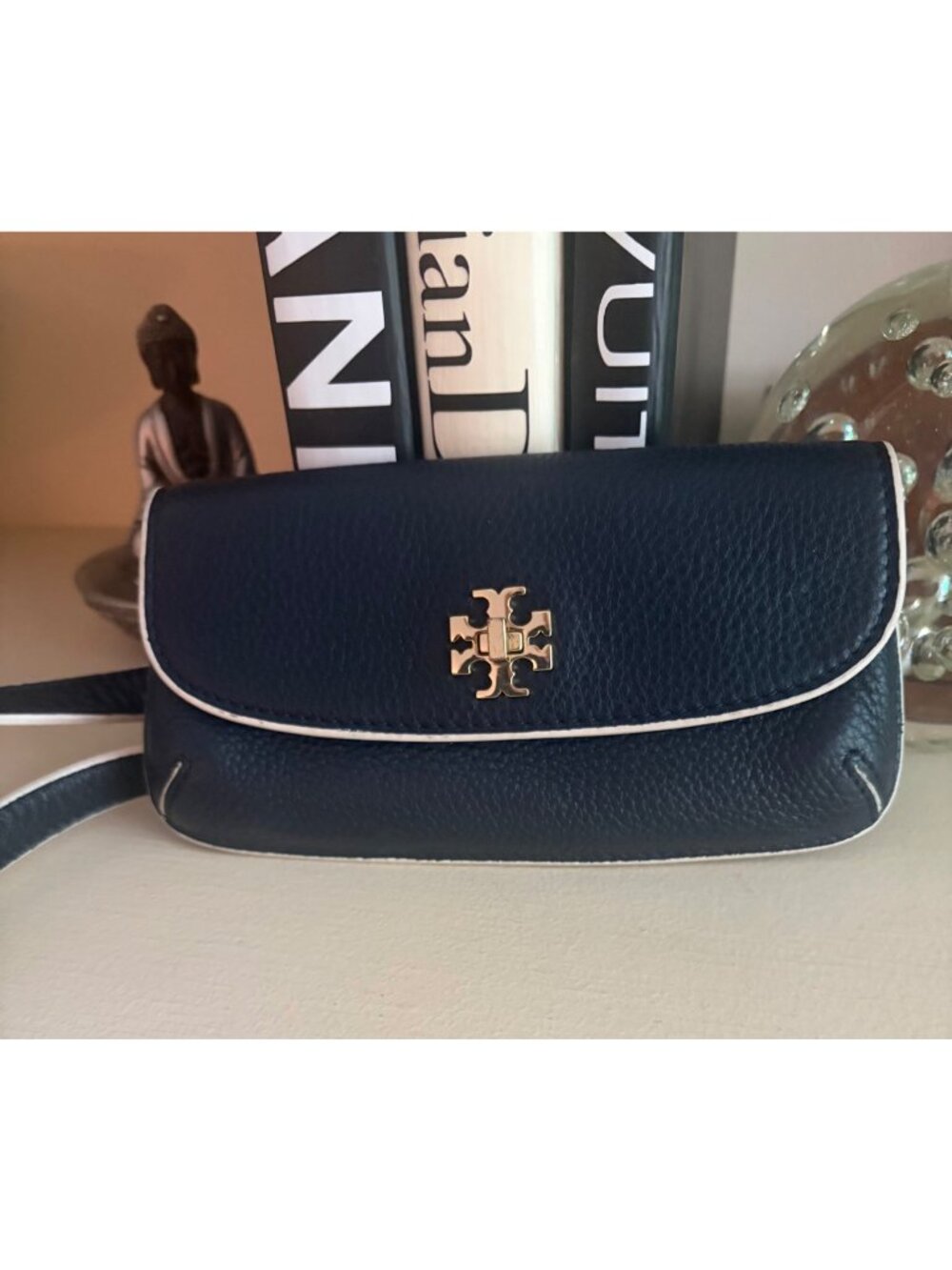 Tory Burch Leather Navy Crossbody Chest Fanny Waist Bag Mini Navy